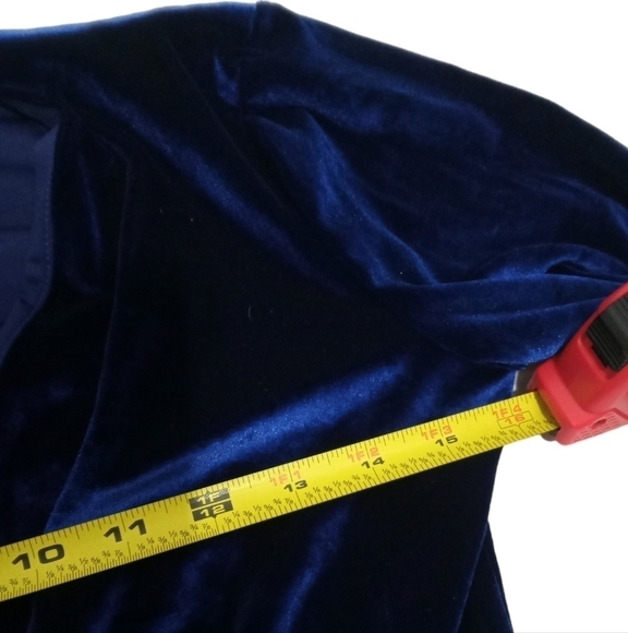 Tularosa Ryland Royal Blue Velvet Long Sleeve Deep V-Neck Empire Waist  Xsmall - Picture 11 of 13